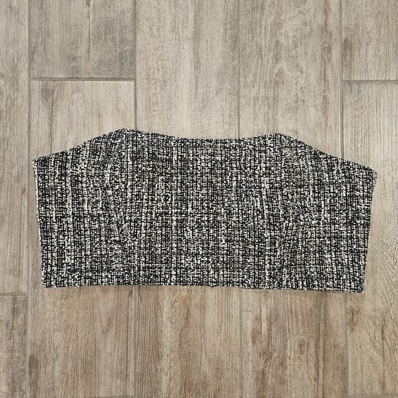 En Saison Top Women Size 3X Nelly Bandeau Bustier Black Tweed Crop Mini Tube NEW - Picture 4 of 15